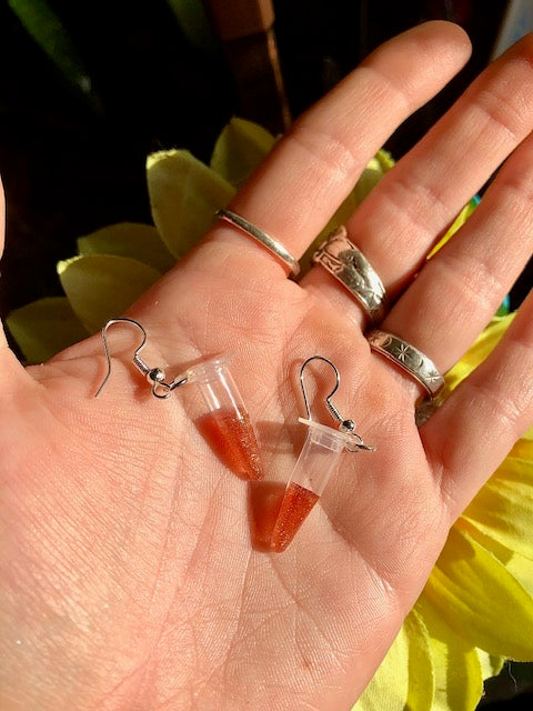 Handcrafted Colorful Customizable PCR Tube Earrings, Science Nerd Jewelry, Biology, Chemistry Gift for Scientists, Teachers, DNA Earrings