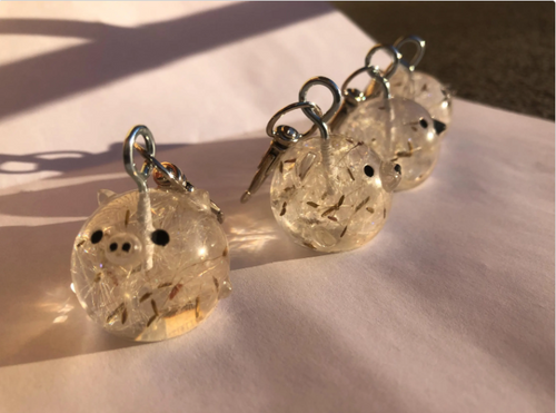 Cute Animal Handmade Resin Silver Keychains, Multiple Colors, Surprise Gifts for Friends, Bag Pendant, Custom Colorful Keychain, Bag Charm