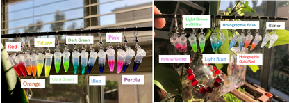 Handcrafted Colorful Customizable PCR Tube Earrings, Science Nerd Jewelry, Biology, Chemistry Gift for Scientists, Teachers, DNA Earrings
