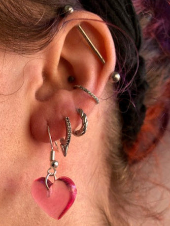 Radiant Colors: Handmade Resin Heart Earrings in Multiple Colors; Valentines day gift