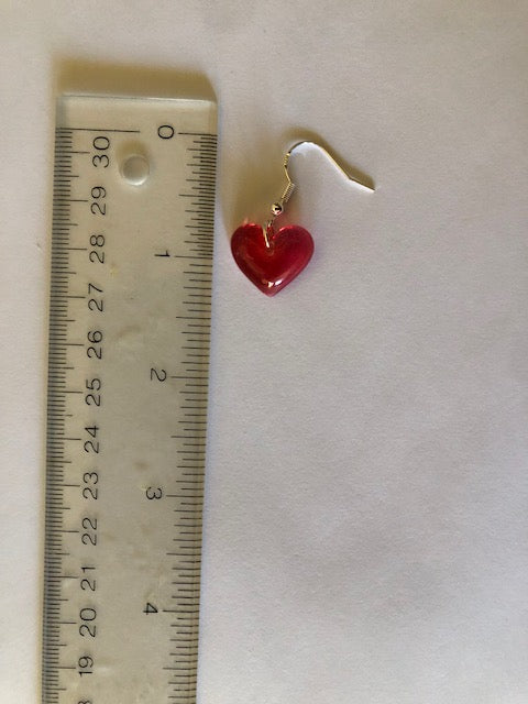 Radiant Colors: Handmade Resin Heart Earrings in Multiple Colors; Valentines day gift