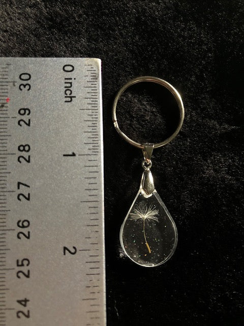 Real Dandelion Resin Keychain