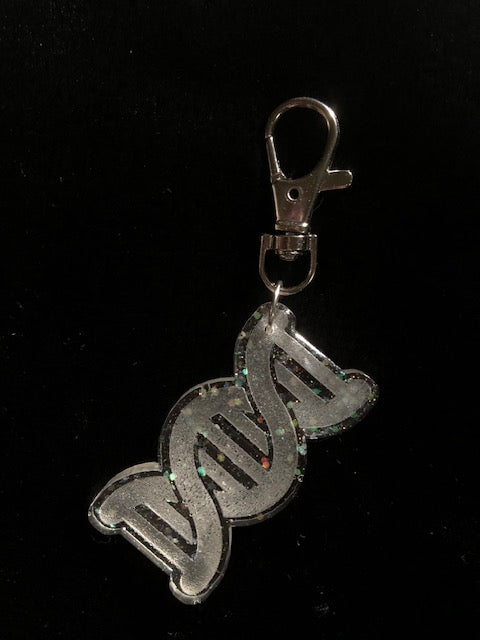 Handcrafted Glitter DNA Keychain – Unique and Stylish Accessory