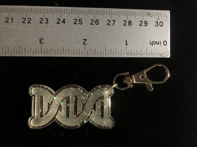 Handcrafted Glitter DNA Keychain – Unique and Stylish Accessory