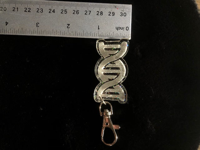 Glittery Cute Fun DNA Resin Keychain