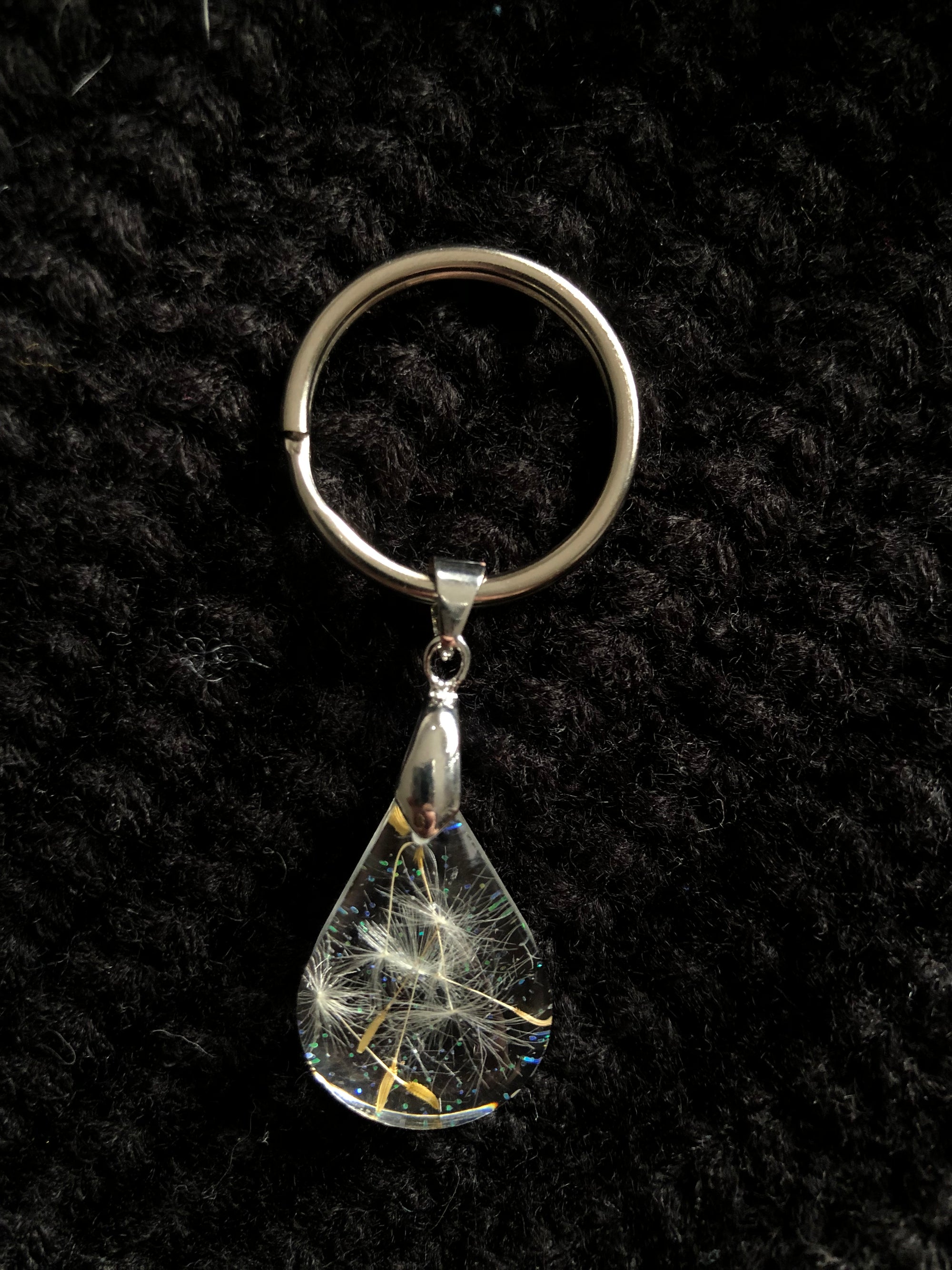 Real Dandelion Resin Keychain