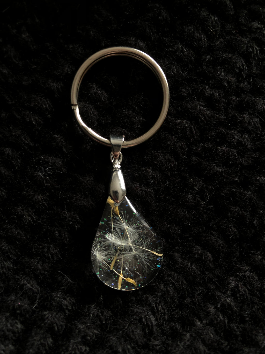 Real Dandelion Resin Keychain