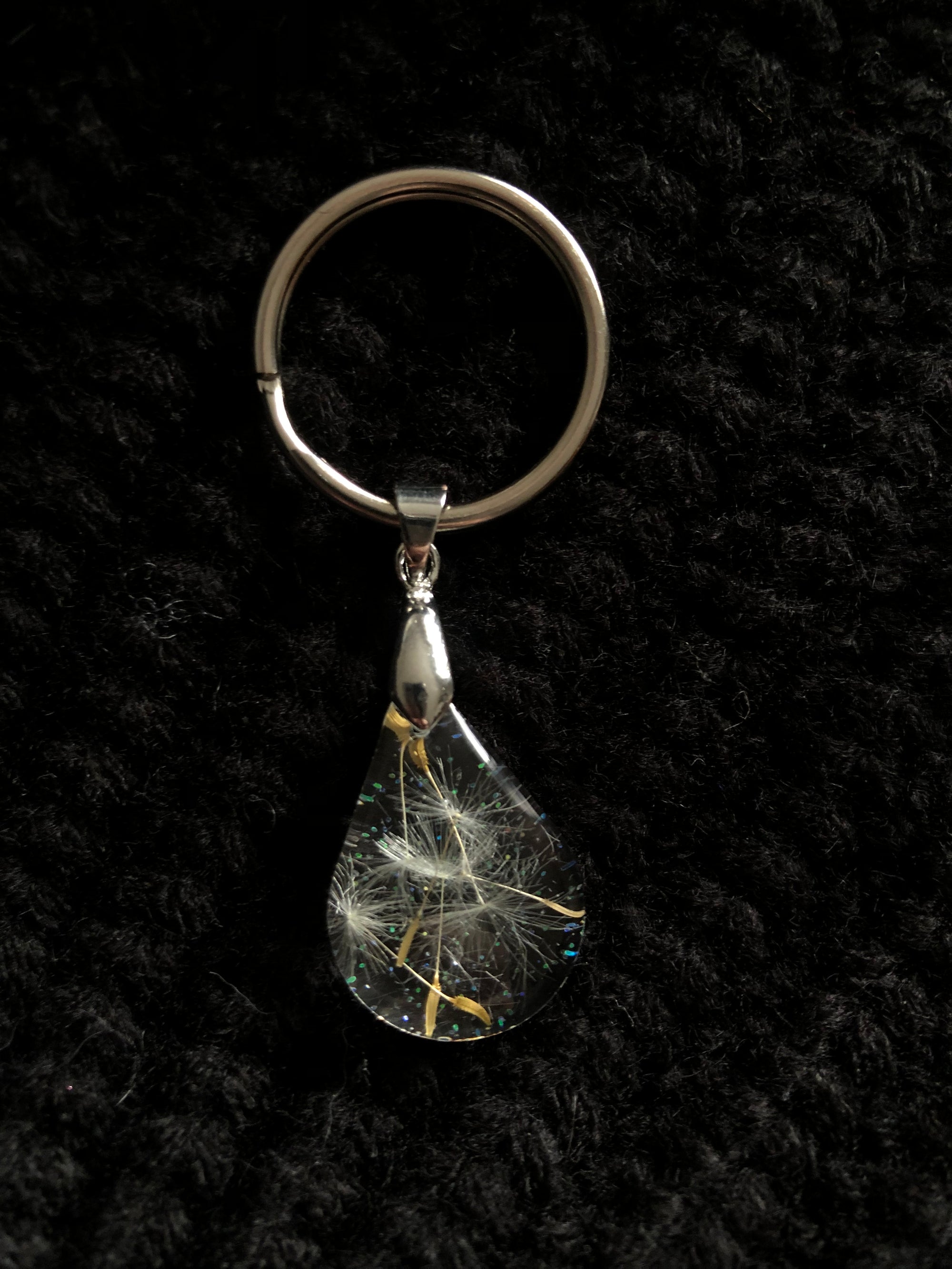 Real Dandelion Resin Keychain