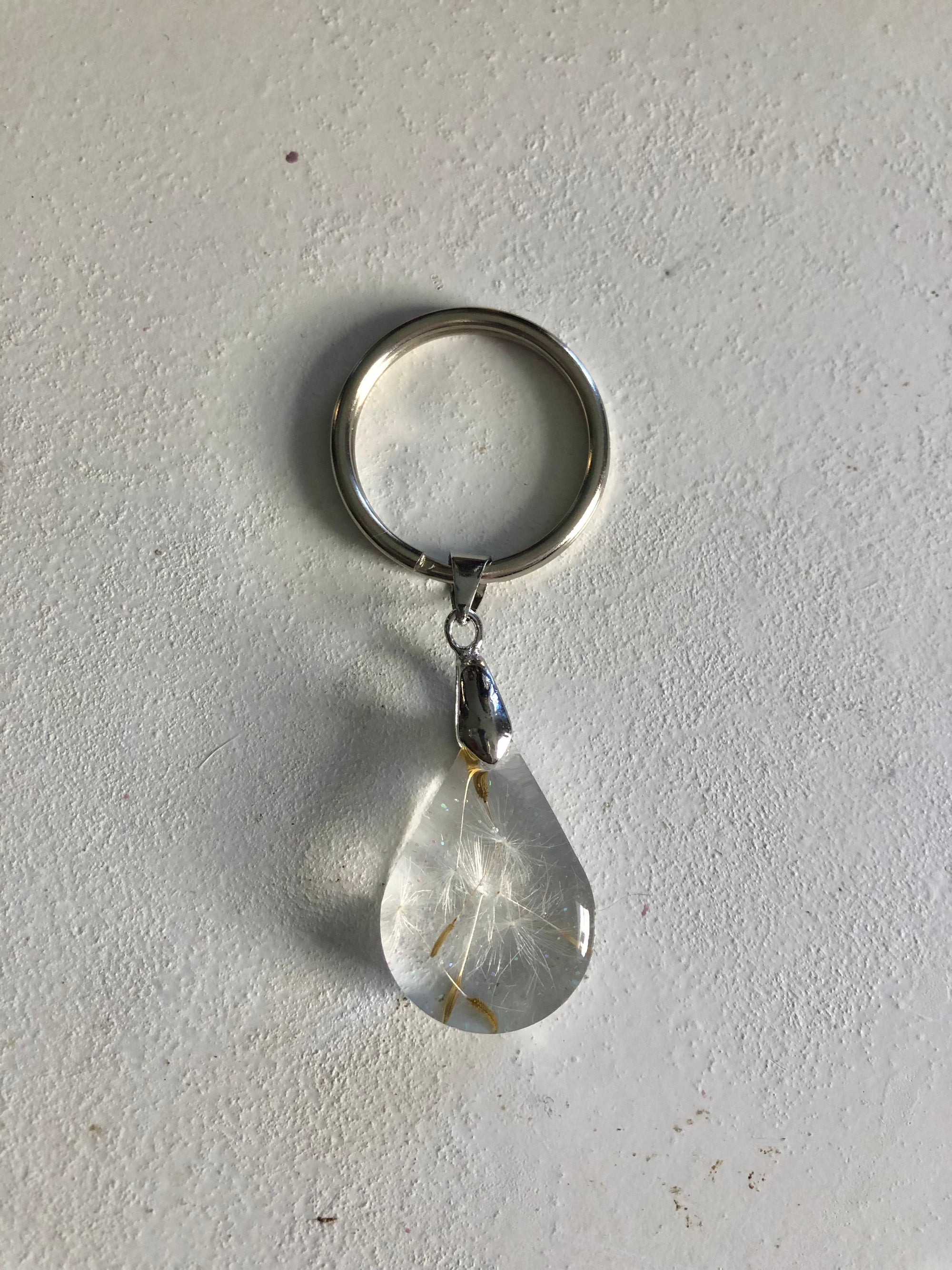 Real Dandelion Resin Keychain