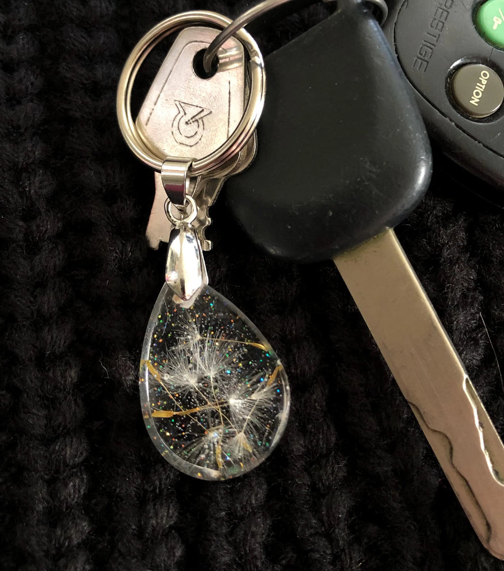 Real Dandelion Resin Keychain