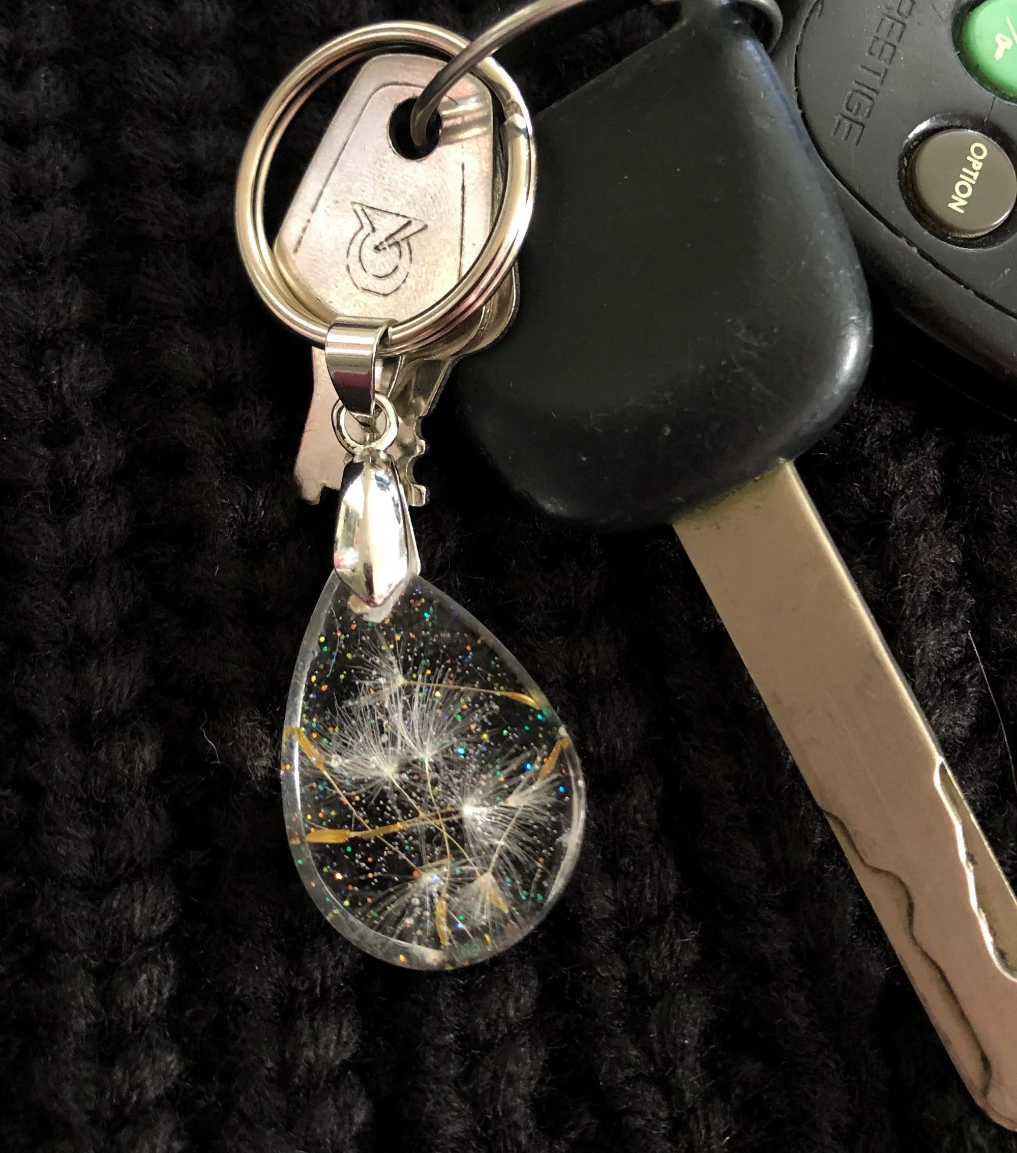 Real Dandelion Resin Keychain