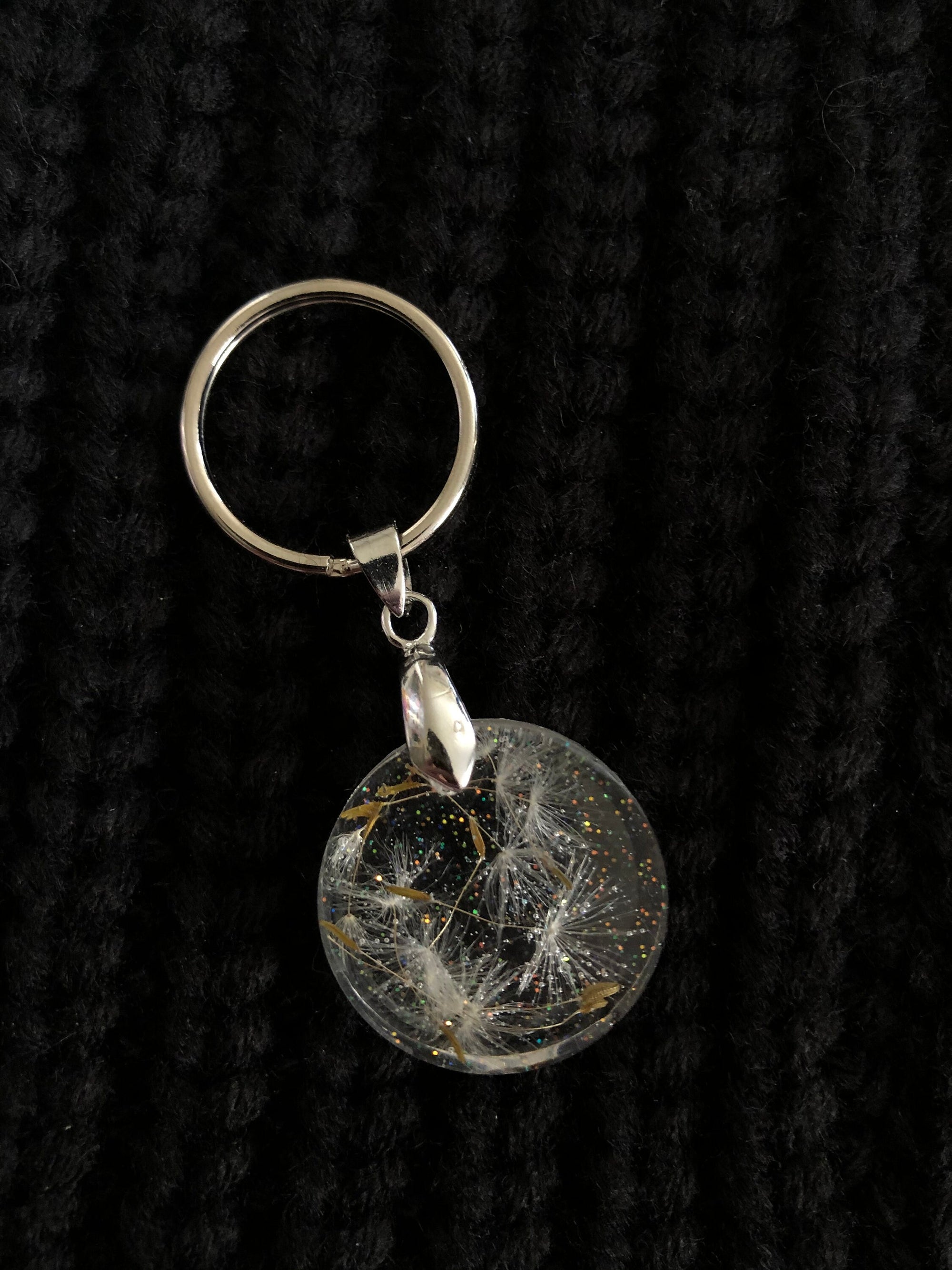 Real Dandelion Resin Keychain