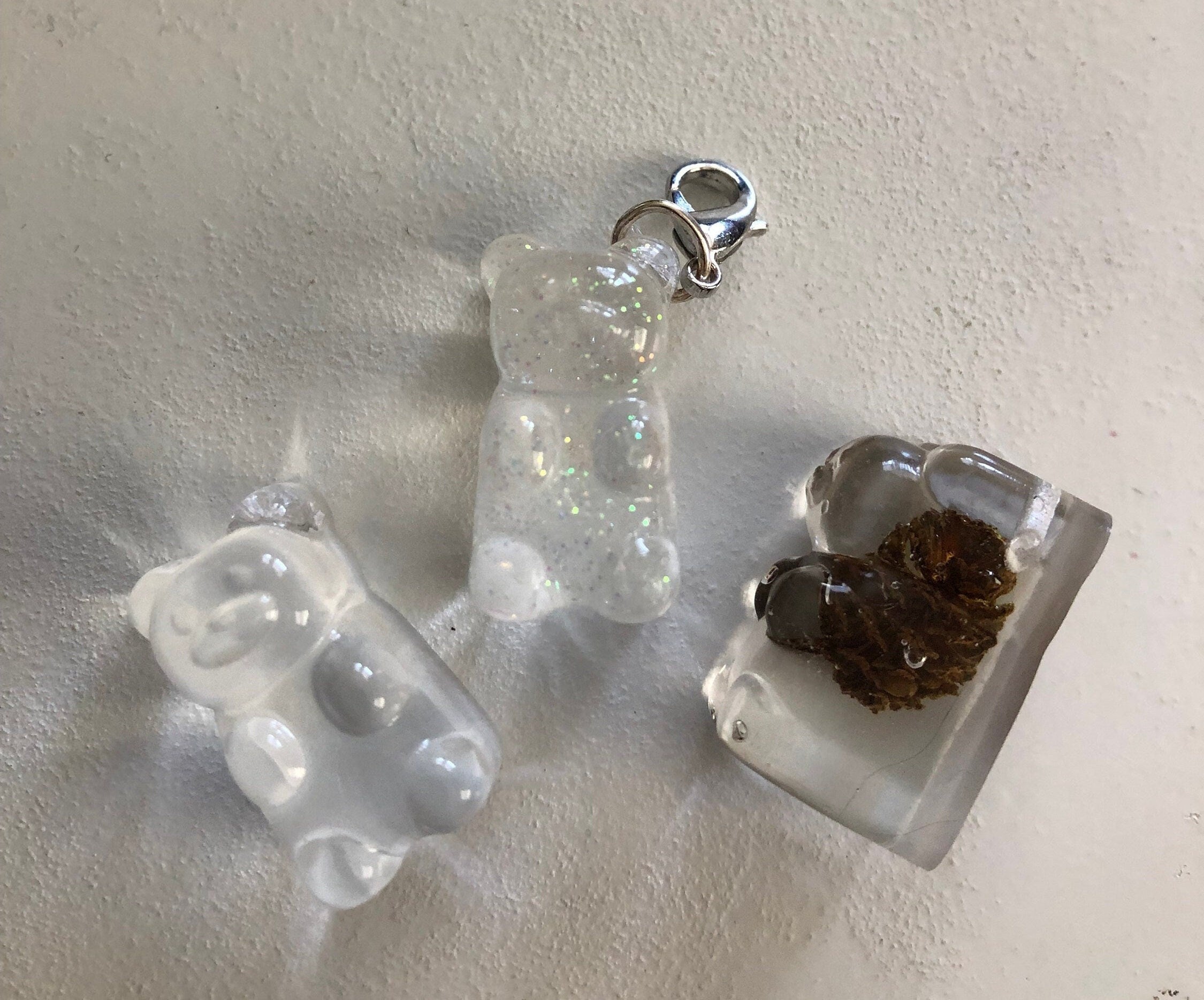 PACK OF 3 Unique Gummy Bear Resin Keychain Accessory
