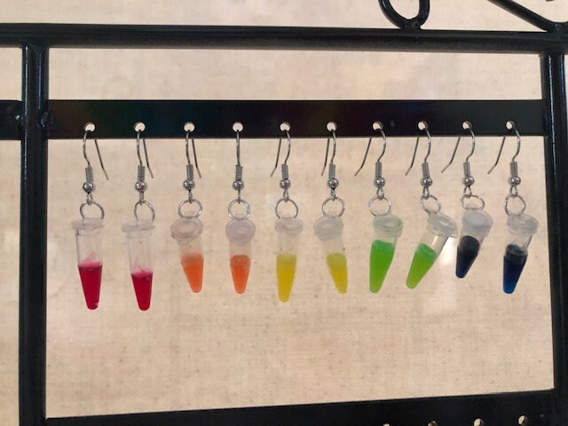 Cute Fun Colorful Science PCR Tube Earrings