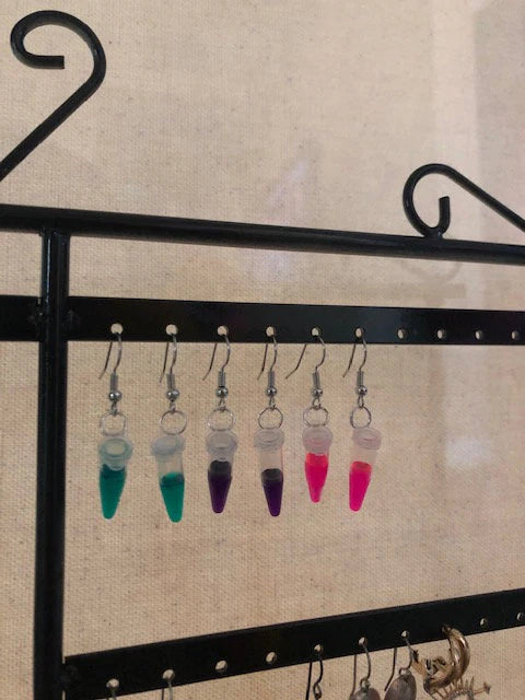 Cute Fun Colorful Science PCR Tube Earrings