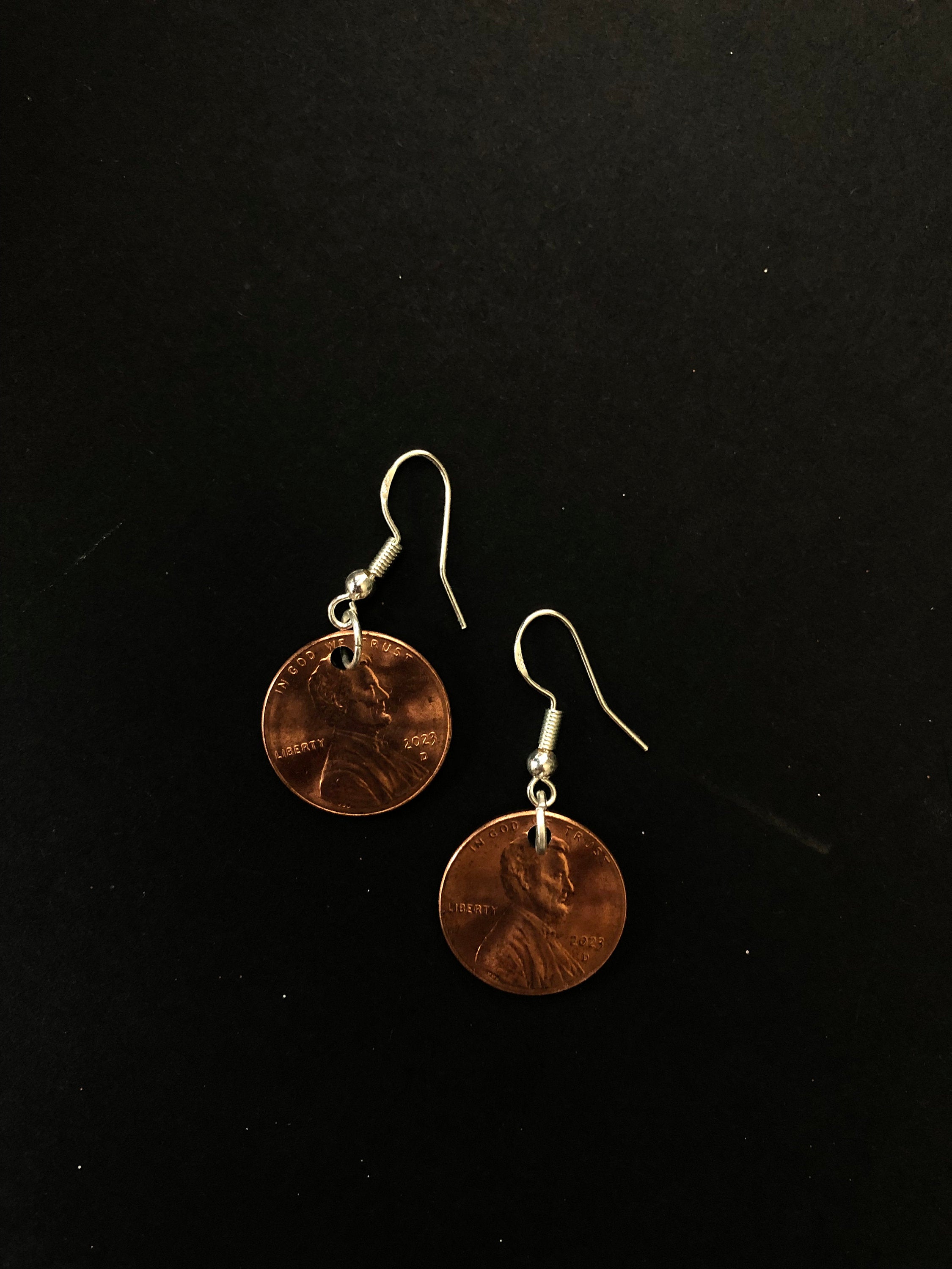 Lucky Penny Earrings - Personalized Year Coin Jewelry