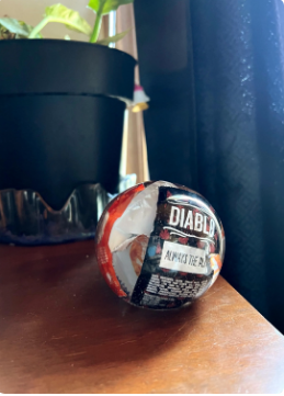 Taco Bell sauce Packet Decor Ball, Unique One-of-a-kind Handmade Preservation Art